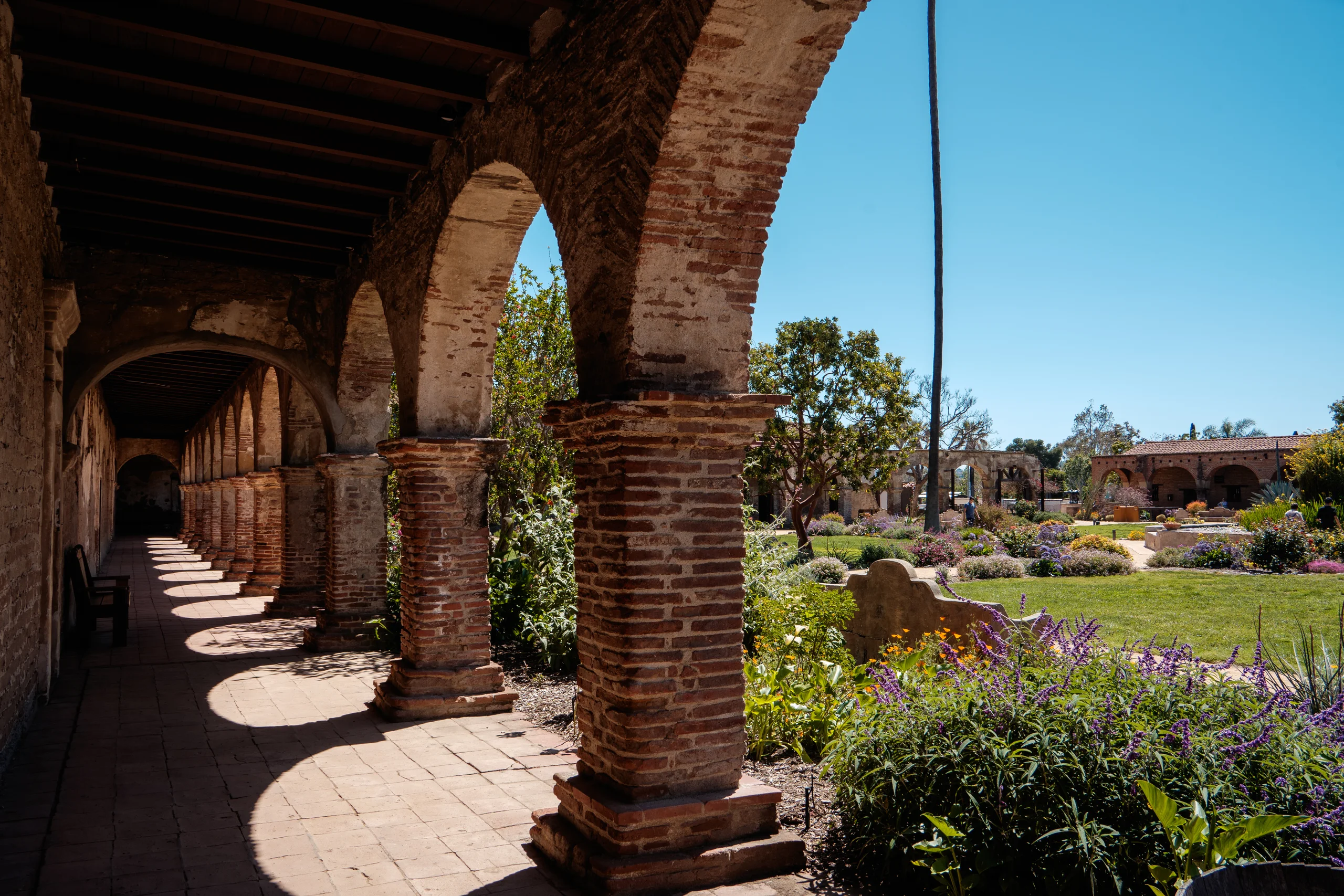 Stone arches in warm sunlight