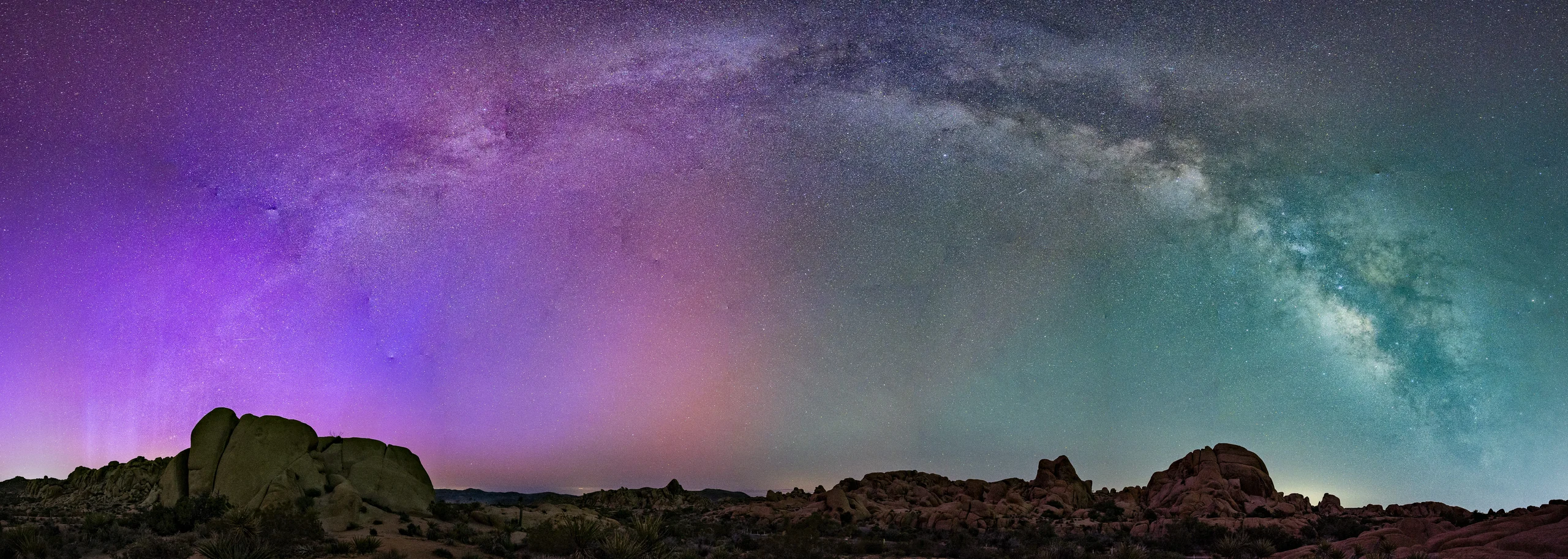 A panoramic coastline at sunset